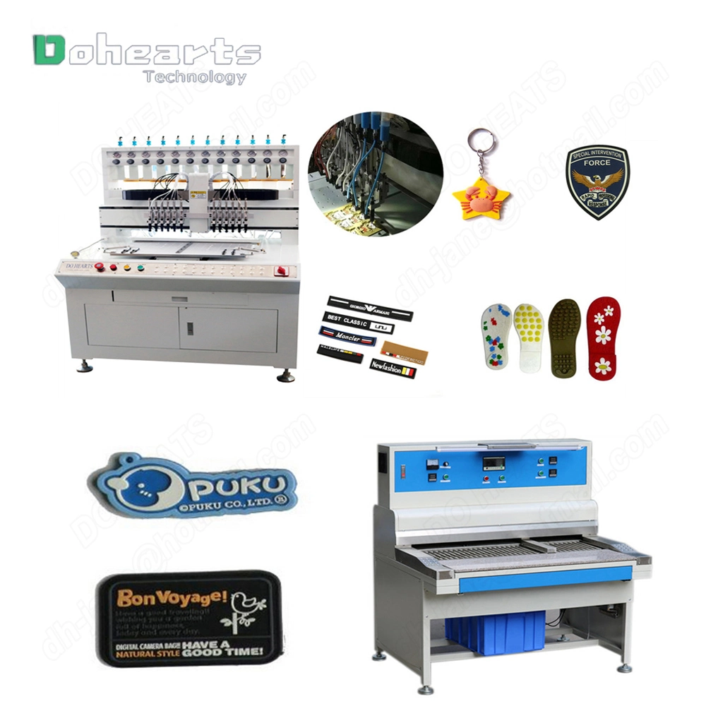 12 Color PVC Silicone Automatic Garment Label Logo Dripping Equipment for Rubber Patch Making Machine